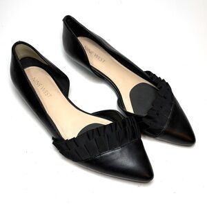 Nine West Black Leather D’Orsay Flats | 6.5